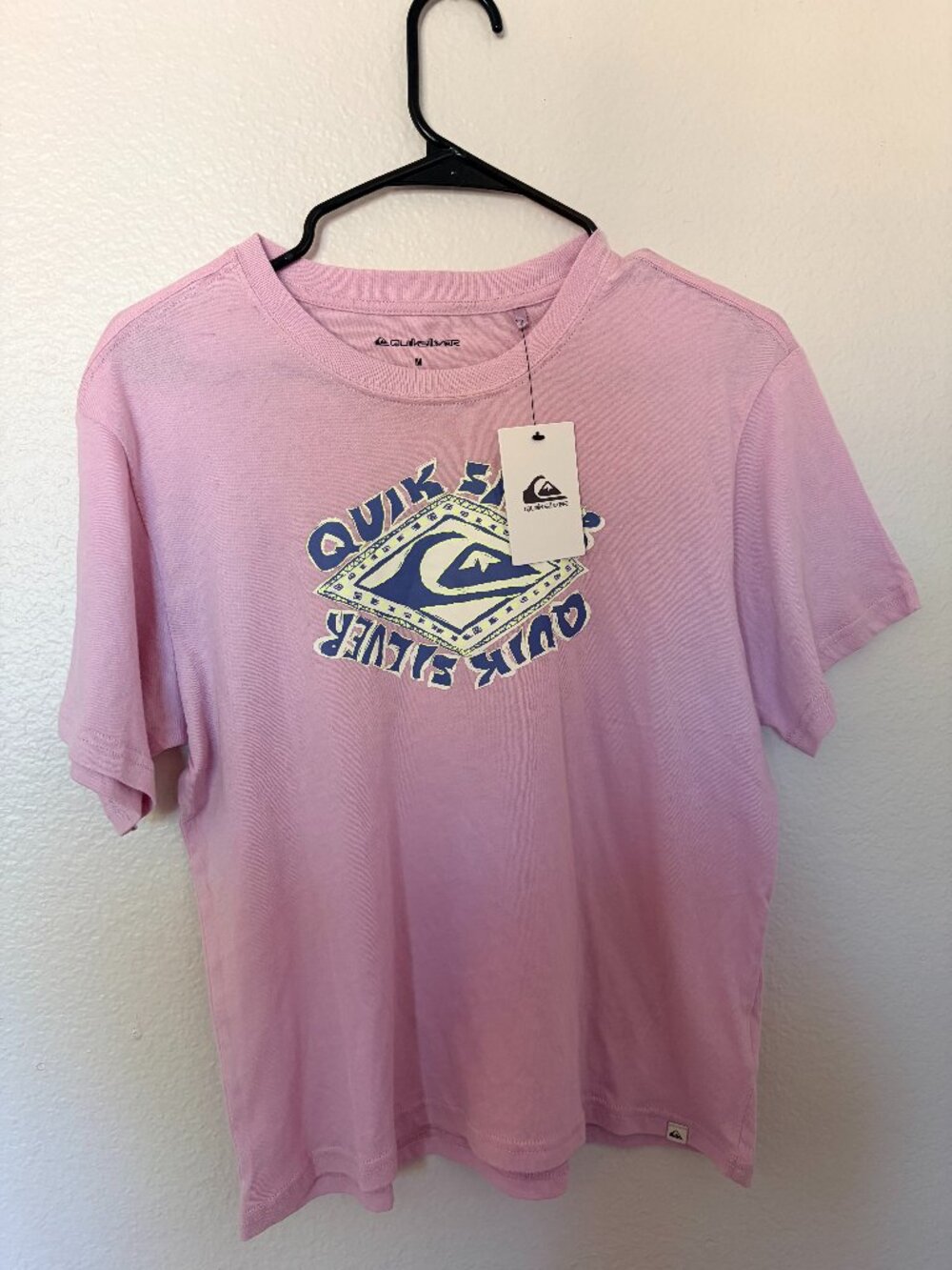 NWT Quiksilver Retro Diamond T-Shirt Pink Medium